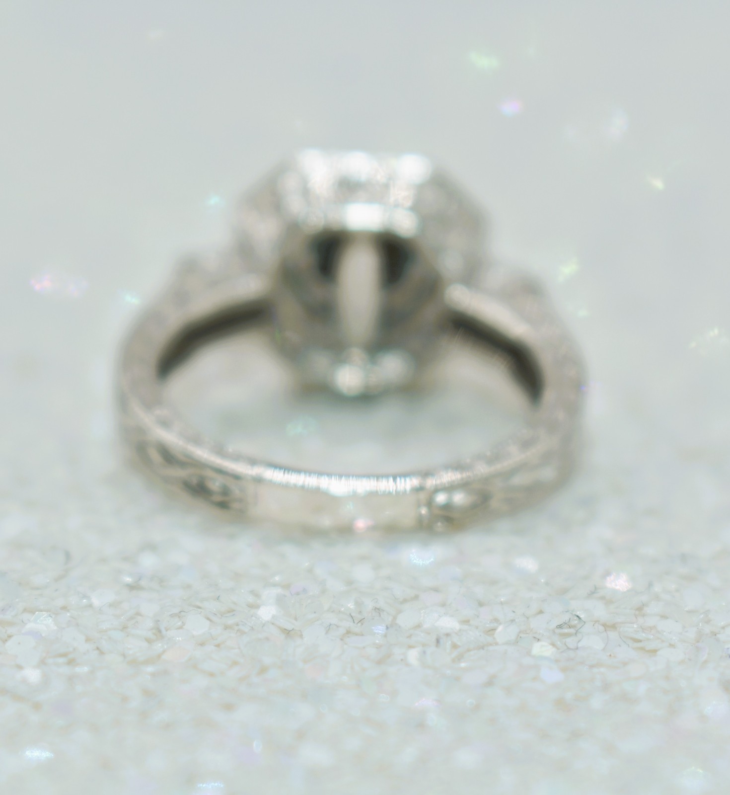 0.57 CT TW Treated Blue & White Diamonds Sterling Silver Halo Ring Size 8-1/4