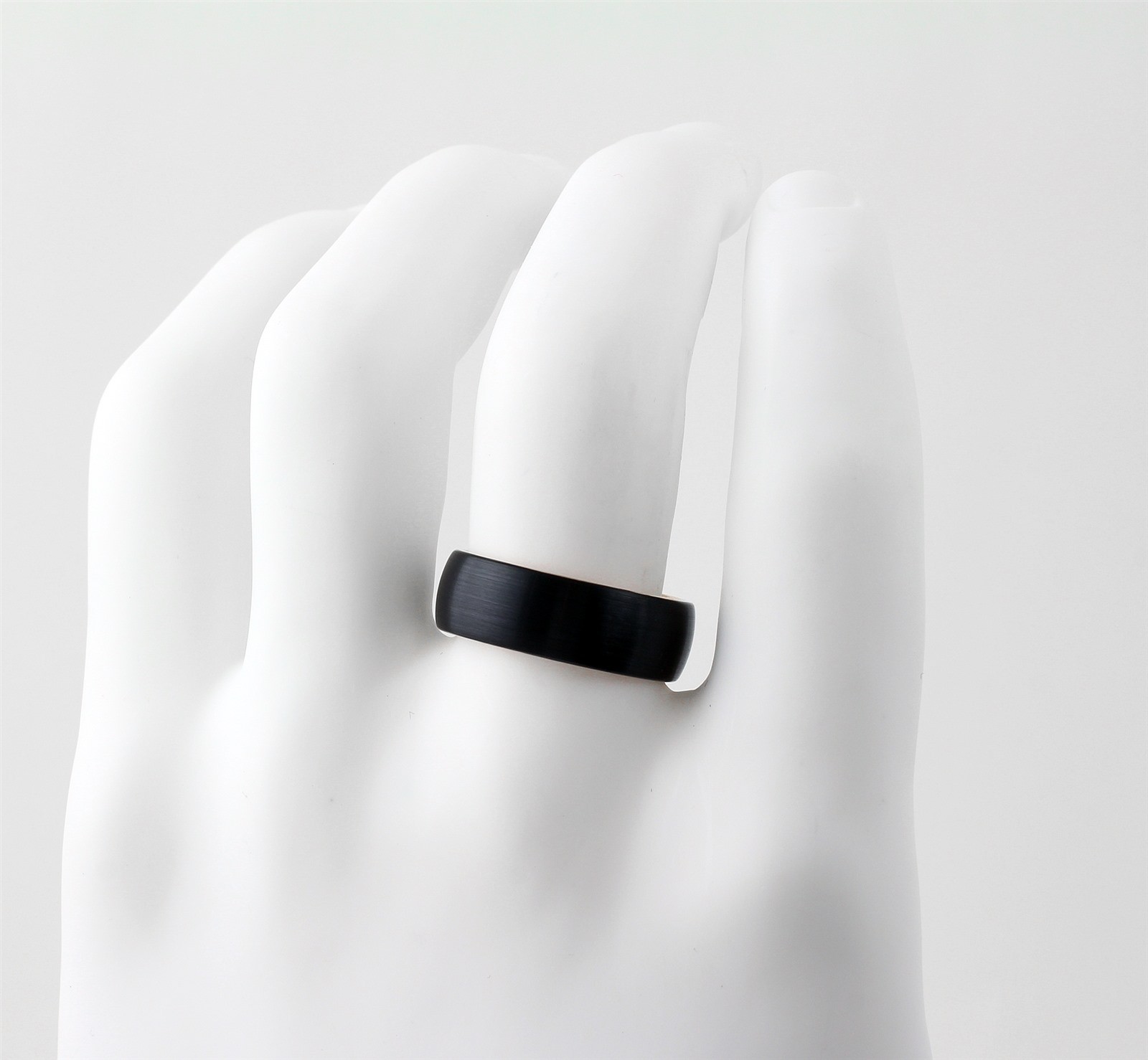 Black Brushed Tungsten Domed Rose Gold Plated Side & Inside Wedding Band Ring