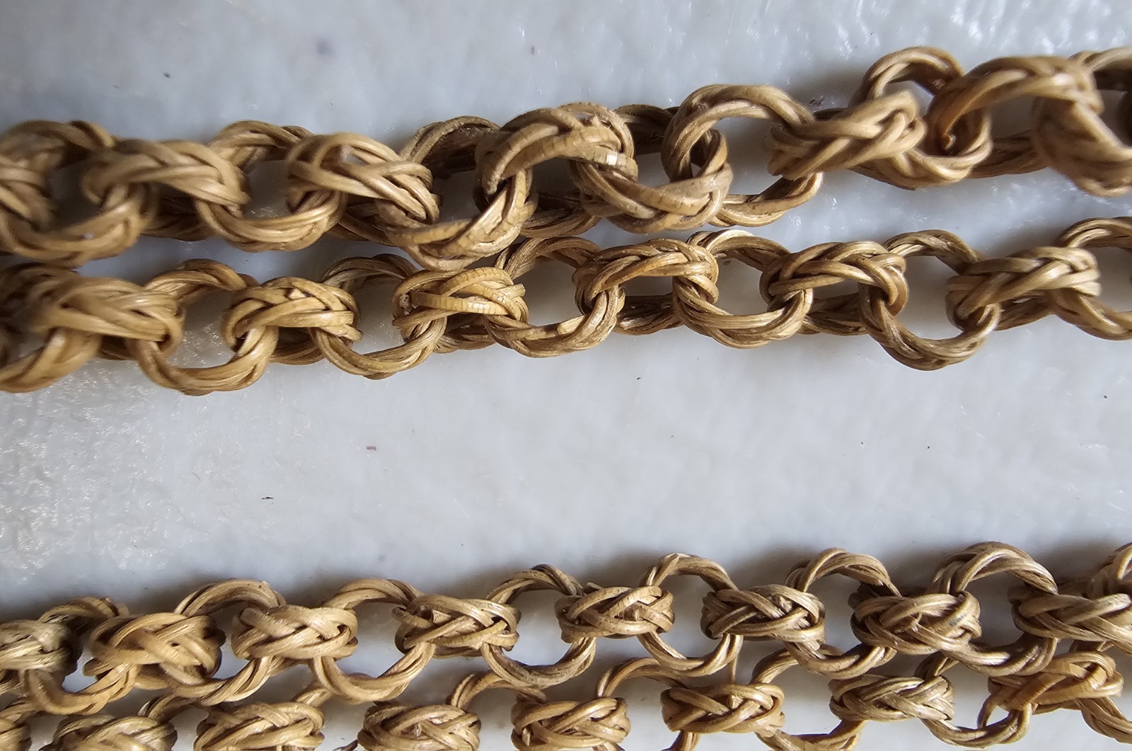 Rare Antique Victorian Wicker Belcher Chain Necklace 52″