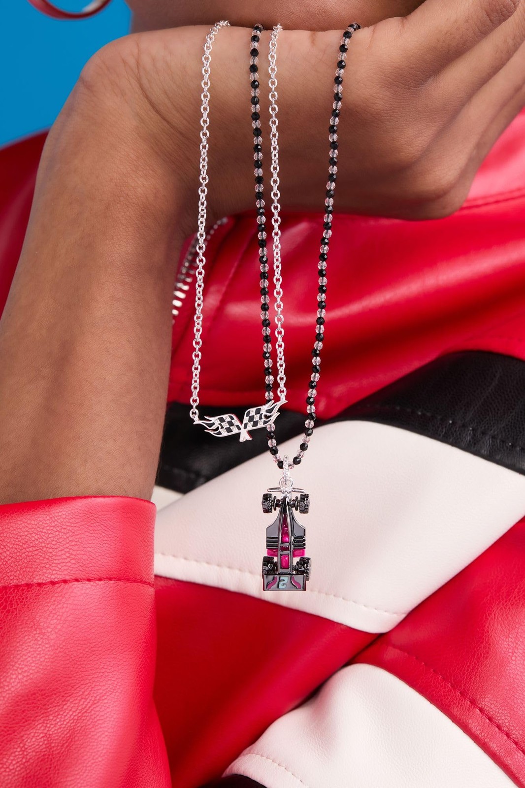 Alex and Ani Hot Wheels™ Checkered Flag Necklace – Car Necklace for Women, B…