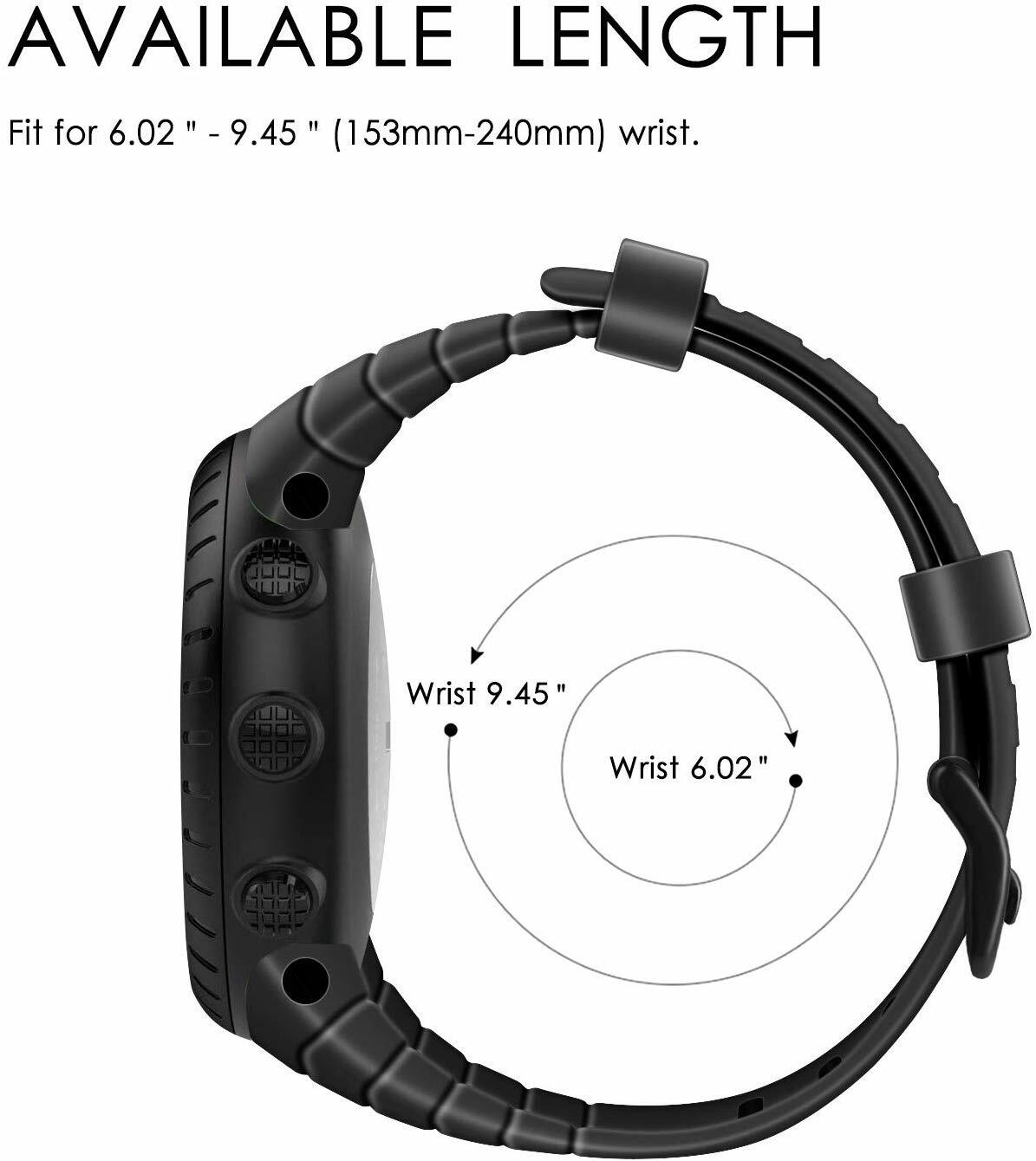 For Suunto Core(24mm) Rubber Replacement Watch Band Sport Band with Metal Clasp