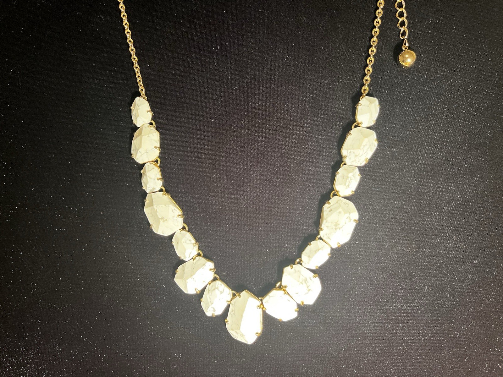 Kate Spade NY 12k Gold-Plated Faceted Stone New York Quarry Marble Look Necklace