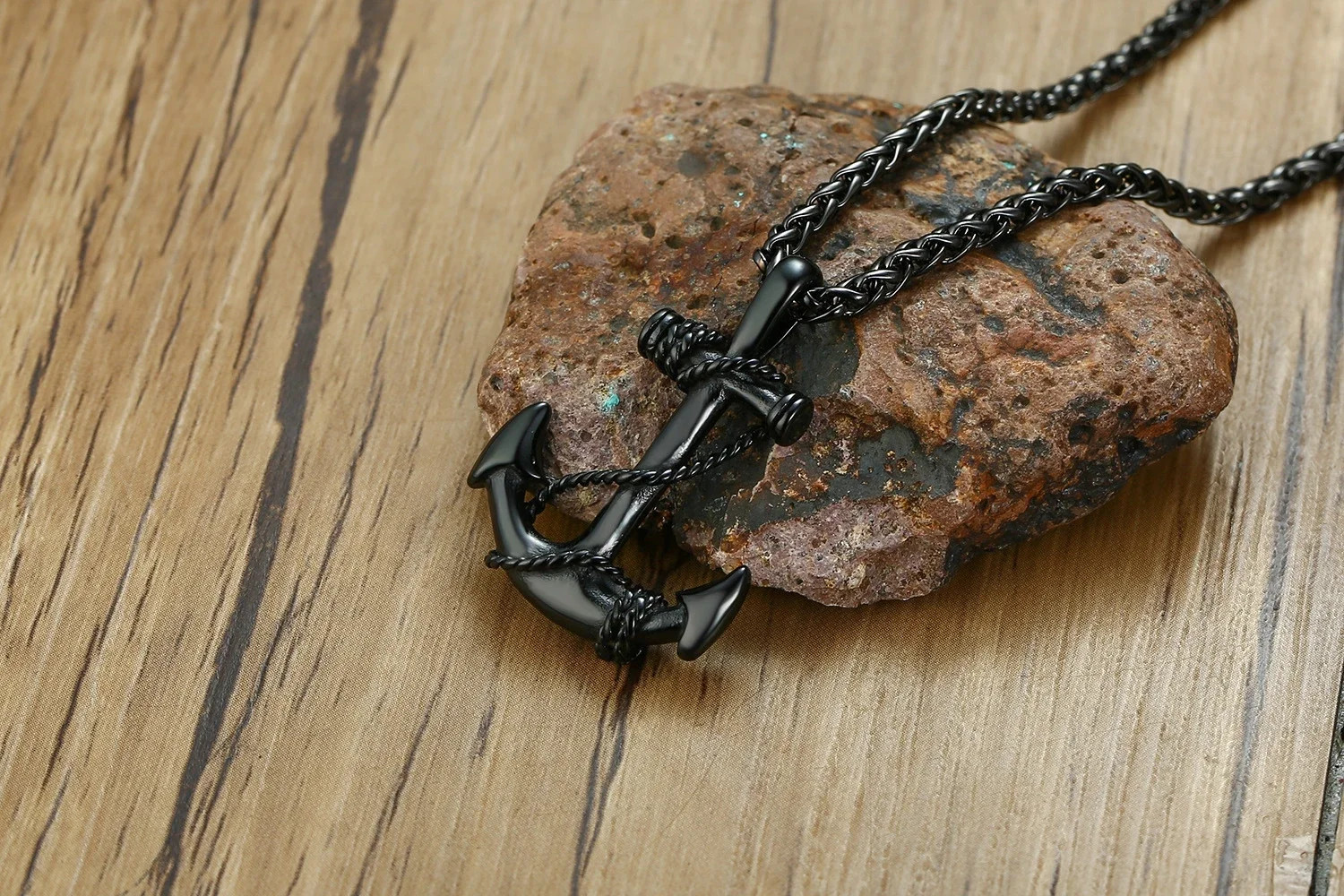 Sea Anchor Pendant Necklace Men Punk Rock Hip Hop Jewelry Gift
