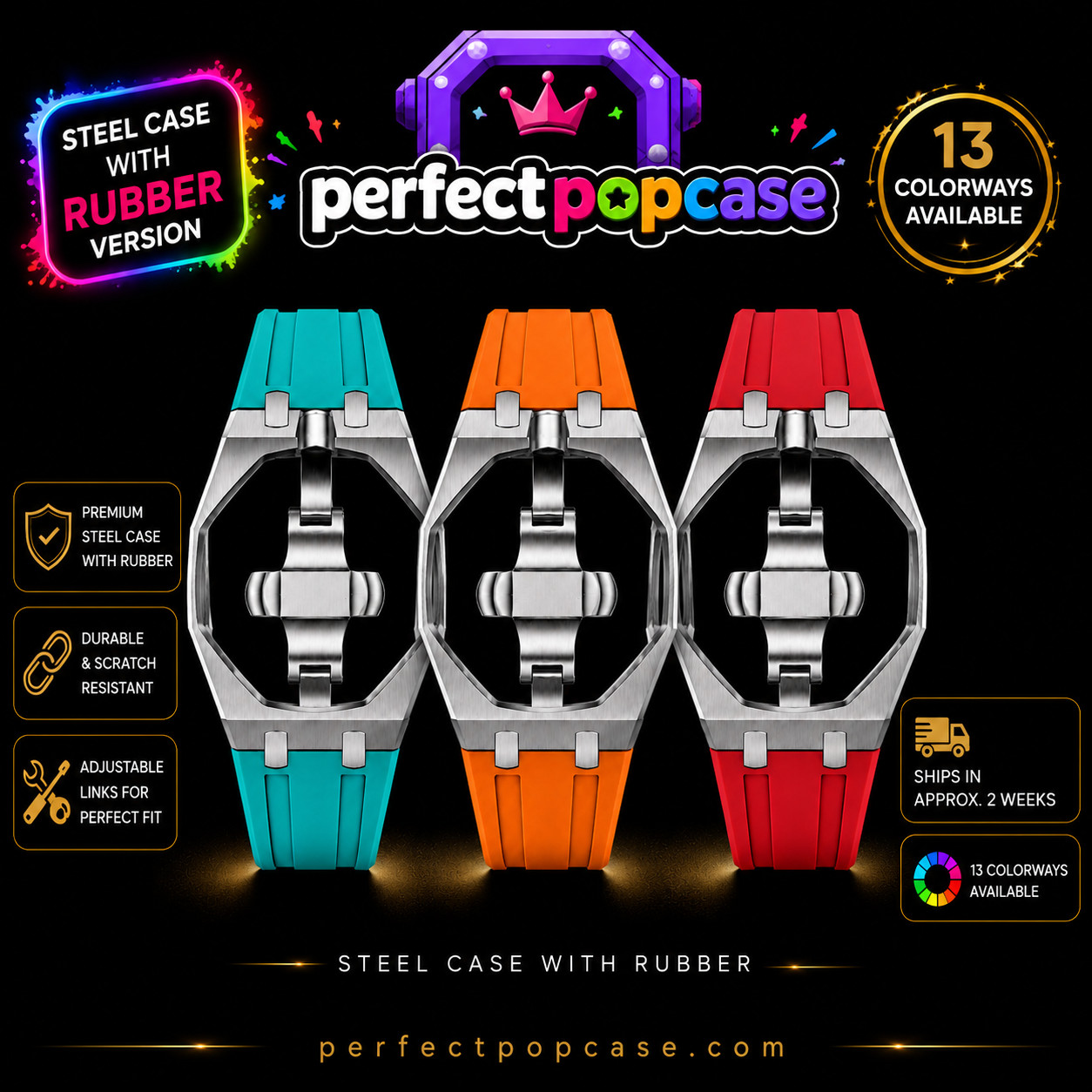 AP X Swatch Luxury Custom Case/ Band Royal Pop Swiss Luxury 316L STAINLESS STEEL