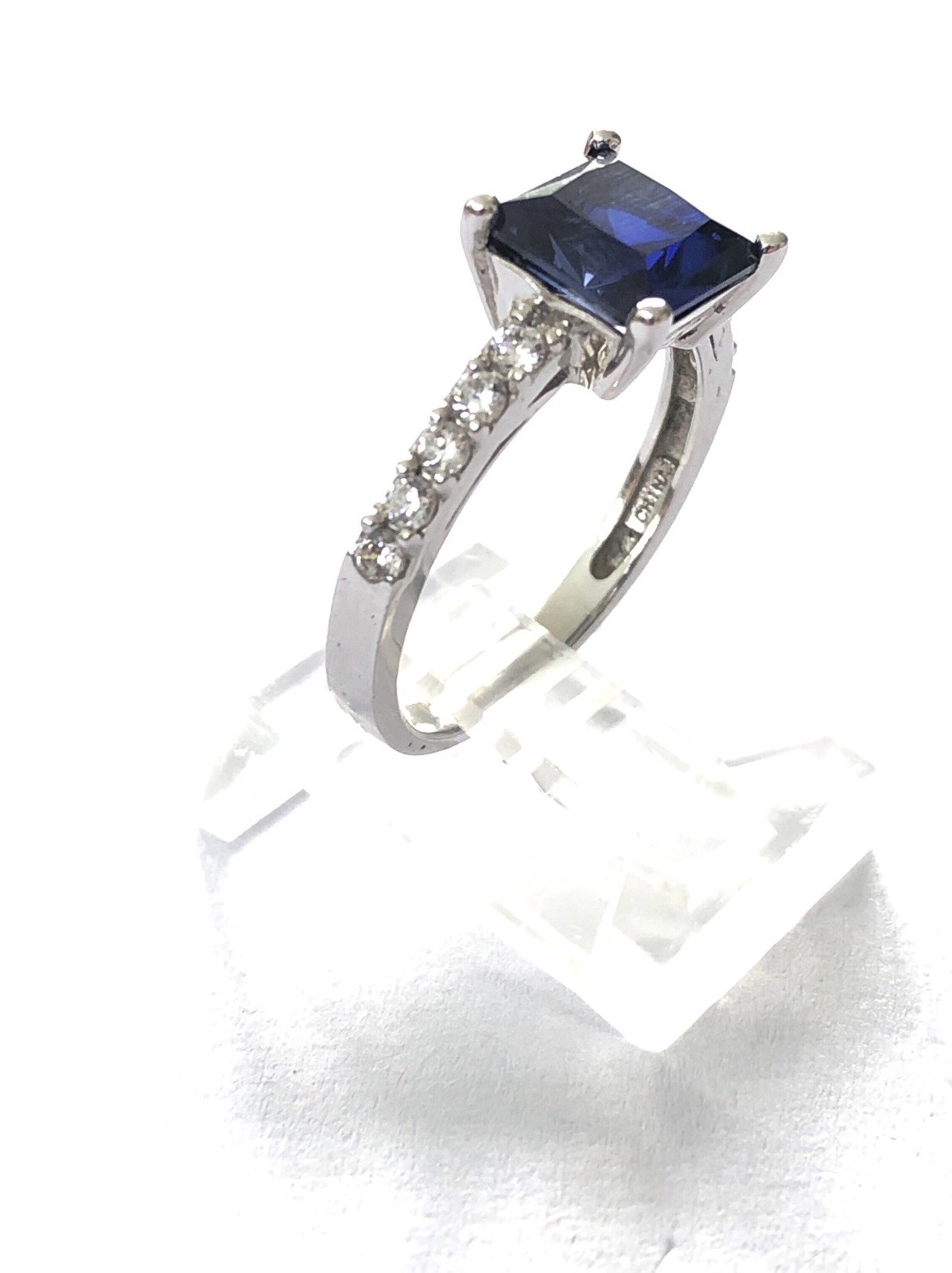 Sterling Silver Ring And Blue Stone Ring Size 8.25