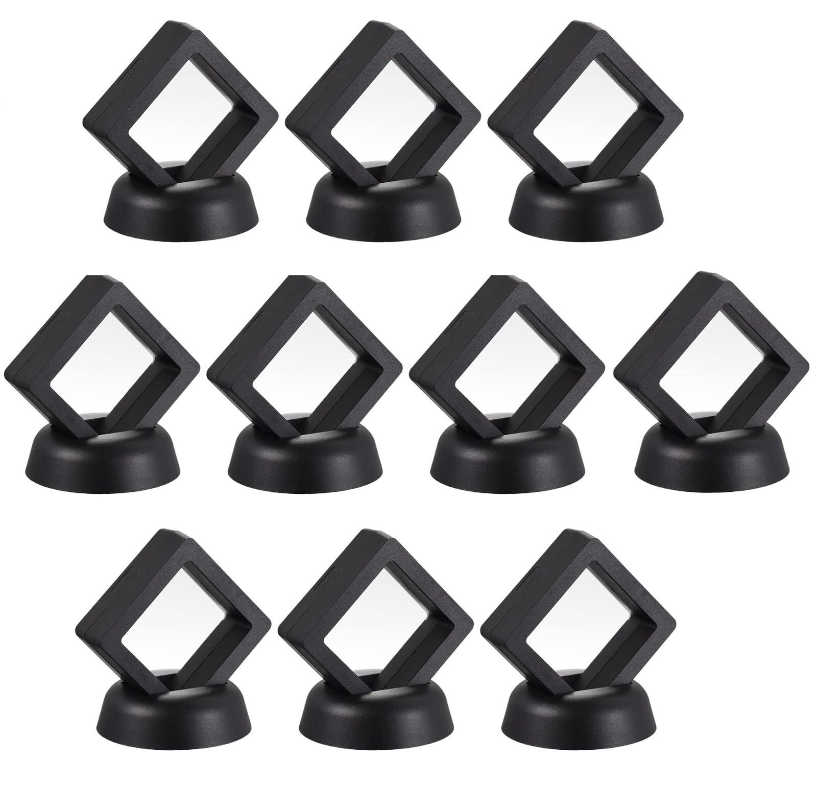 3D Floating Coins Display Frame Stand Holder Case Box For Jewelry Rings Earrings