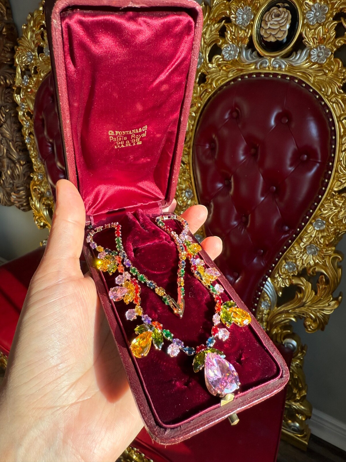 Summer Multicolour Gemstone Necklace Jewelry Luxury Gift For Her, Comes With Box