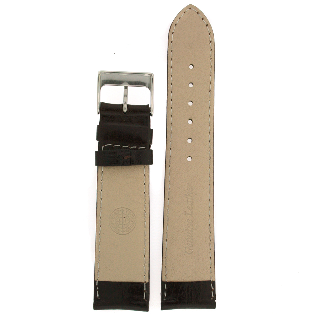 Watch Band Calfskin Leather Dark Brown Strap Comfort – 12mm – 24mm