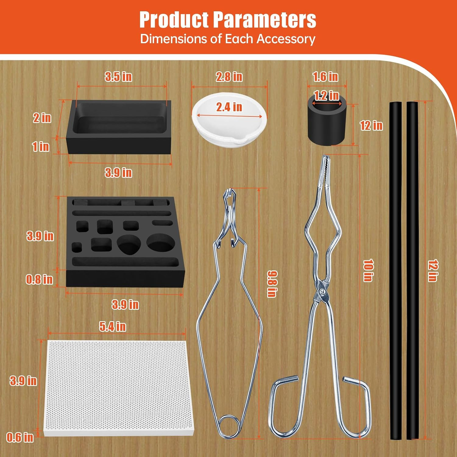 9 Pieces Graphite Torch Melting Casting Kit, Includ 2 Crucible Stir Stick|Castin