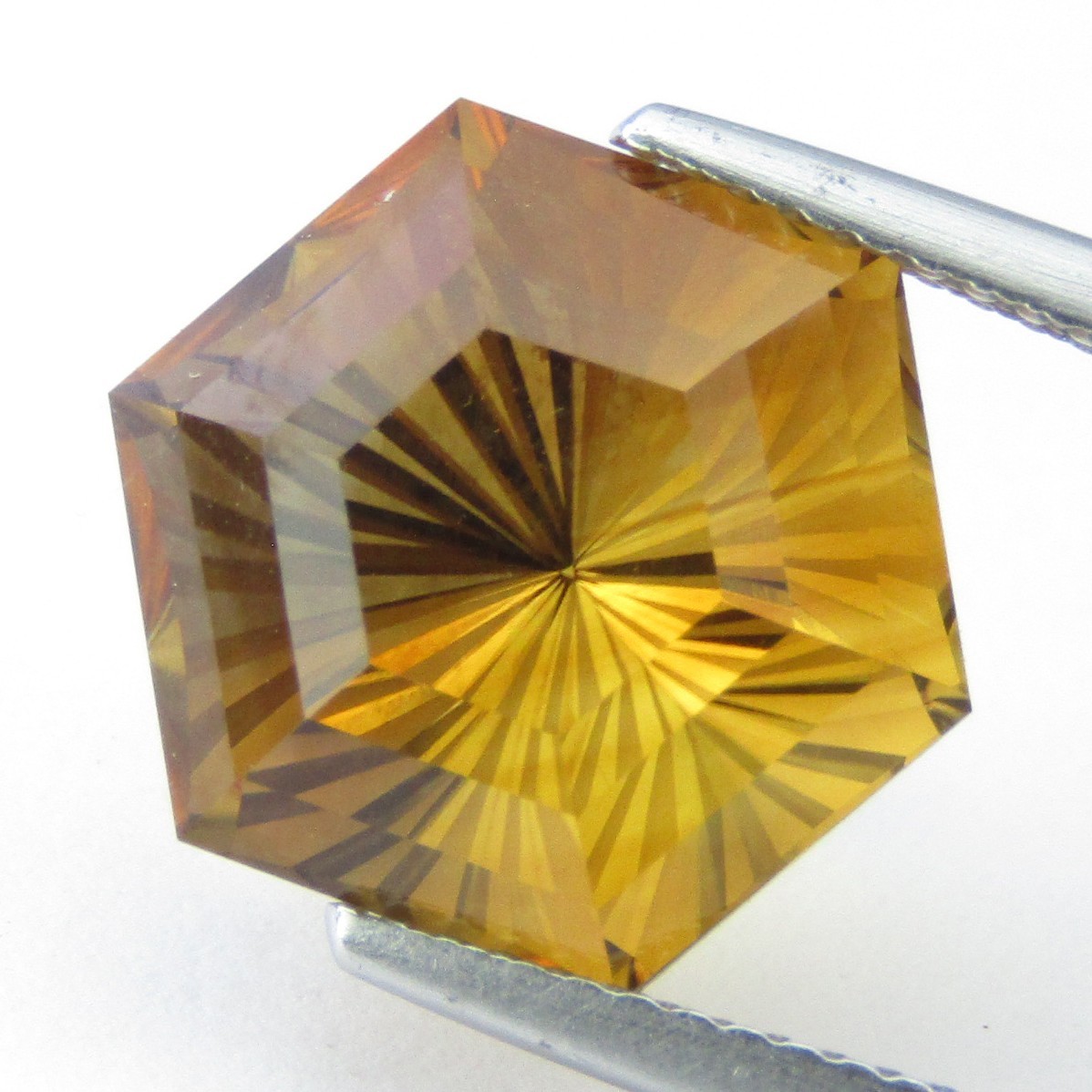 8.86Cts Winsome Natural Yellow Citrine 12mm Hexagonal Magic Cut Collection Gem