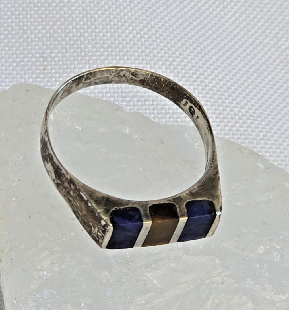 Sterling Silver Ring 3.29g Fine Jewelry Size 8.25 Band Multicolor Stones *READ*