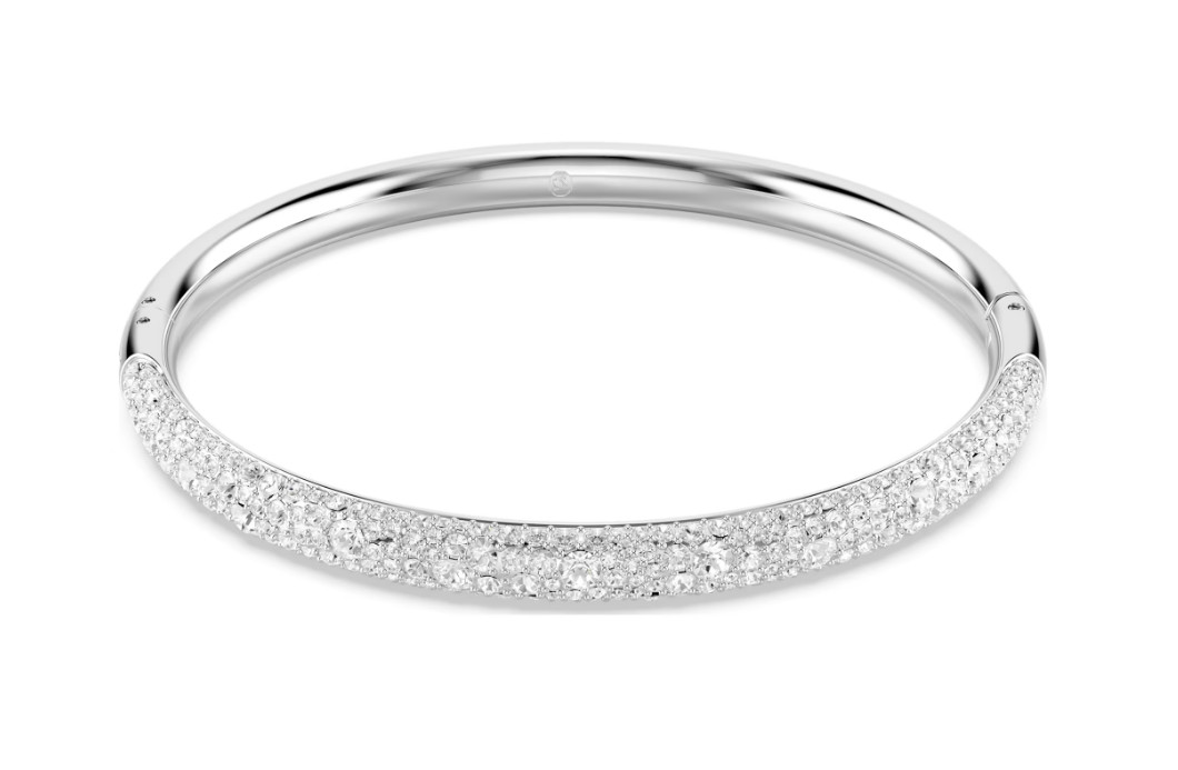 Swarovski – Sublima bangle – Snow pavé, White, Rhodium plated – Size: M