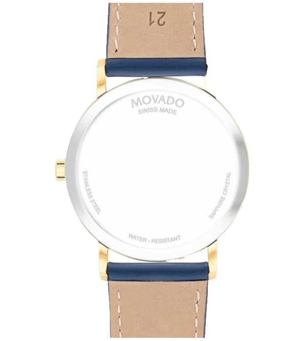 MOVADO 0608100 DARK PURPLE DIAL & LEATHER STRAP 40MM GOLD WOMENS WATCH