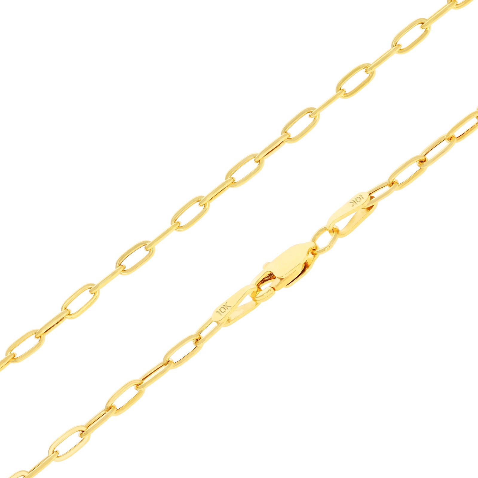 10k Yellow Gold 2mm Paperclip Chain Rolo Dainty Link Cable Necklace Womens 16″