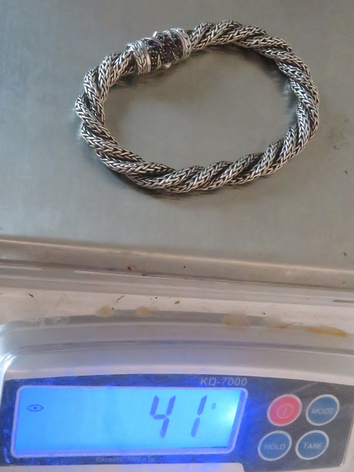 Vintage John Hardy Sterling Silver 925 Braided Chain Bracelet Push Lock Closure