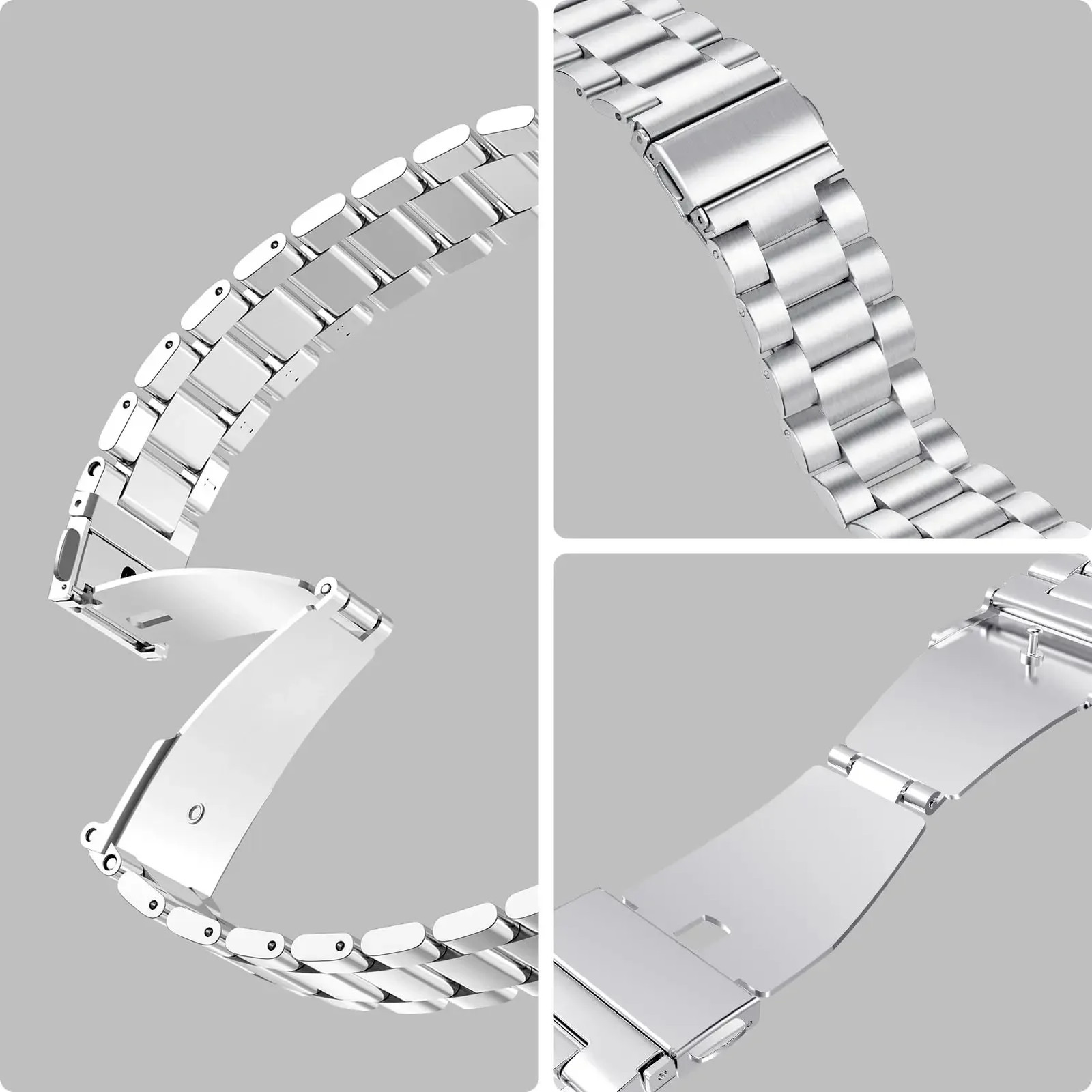 22mm Stainless Steel+Milanese for Huami Amazfit Bip 6 BIP 5 GTR 4 3 GTR 3 Pro 2e