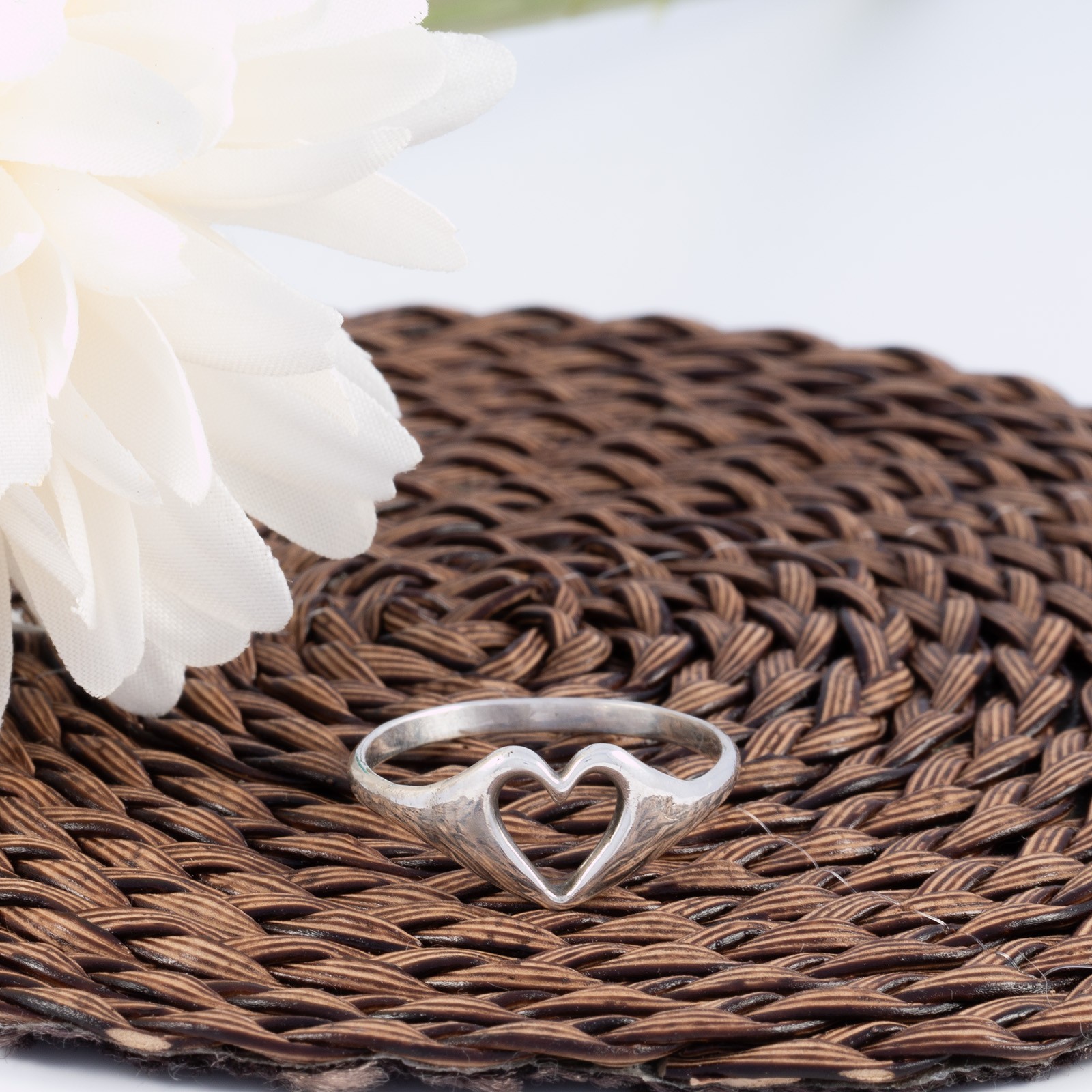 Hand Crafted in the USA Sterling Silver Heart Stacker Ring