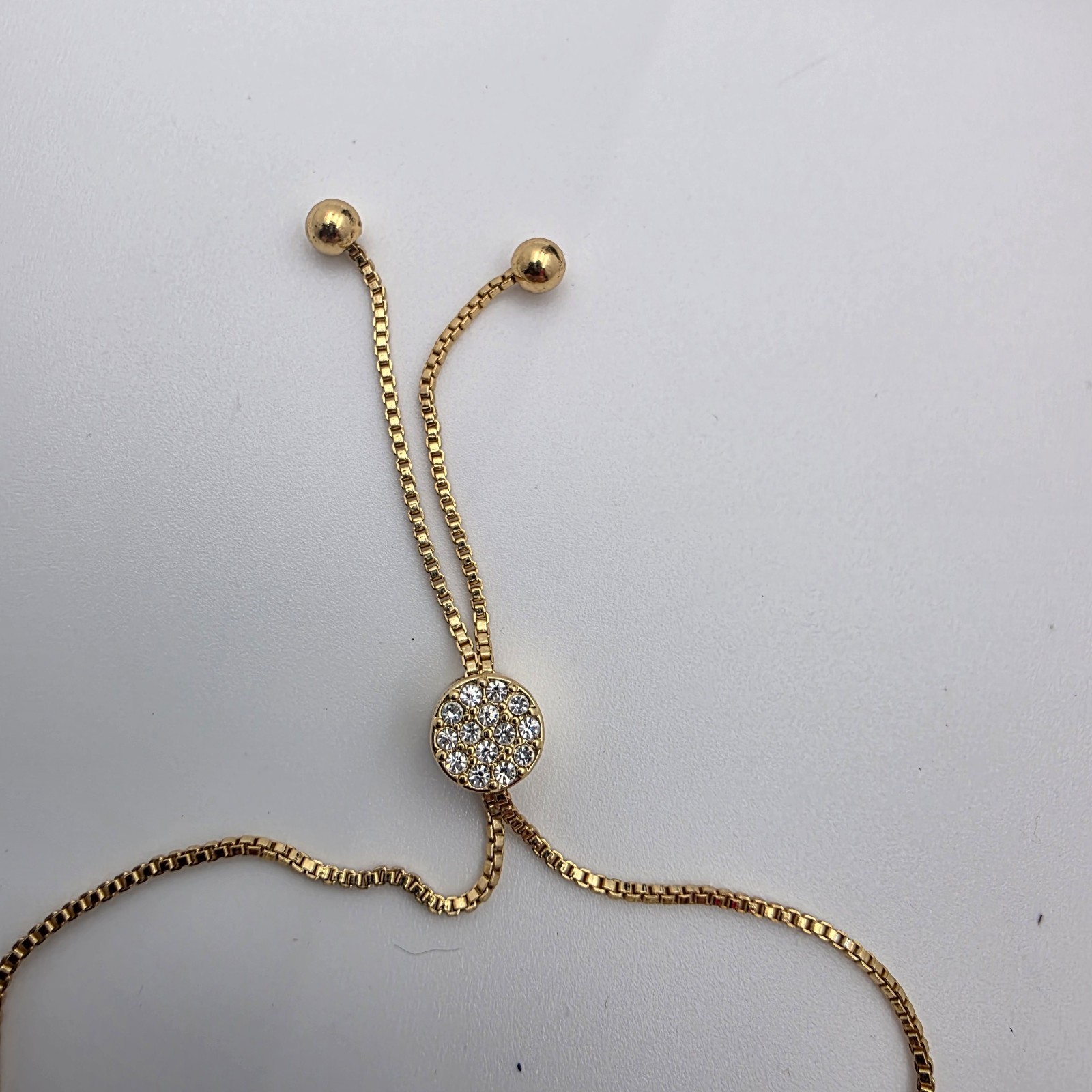Brilliance Gold Tone Crystal Charm Slider Bracelet Butterfly Bee Leaf w/ Box