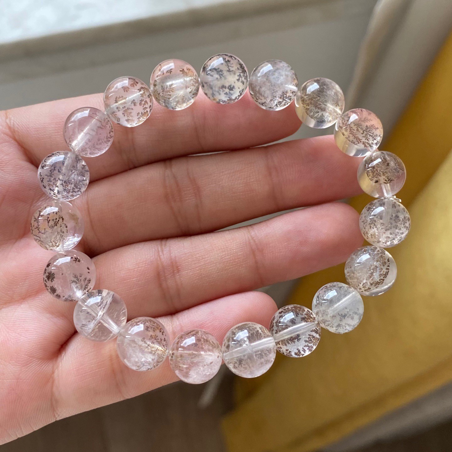 10.6mm Natural Tree Yellow Phantom Beads Bracelet AAAA