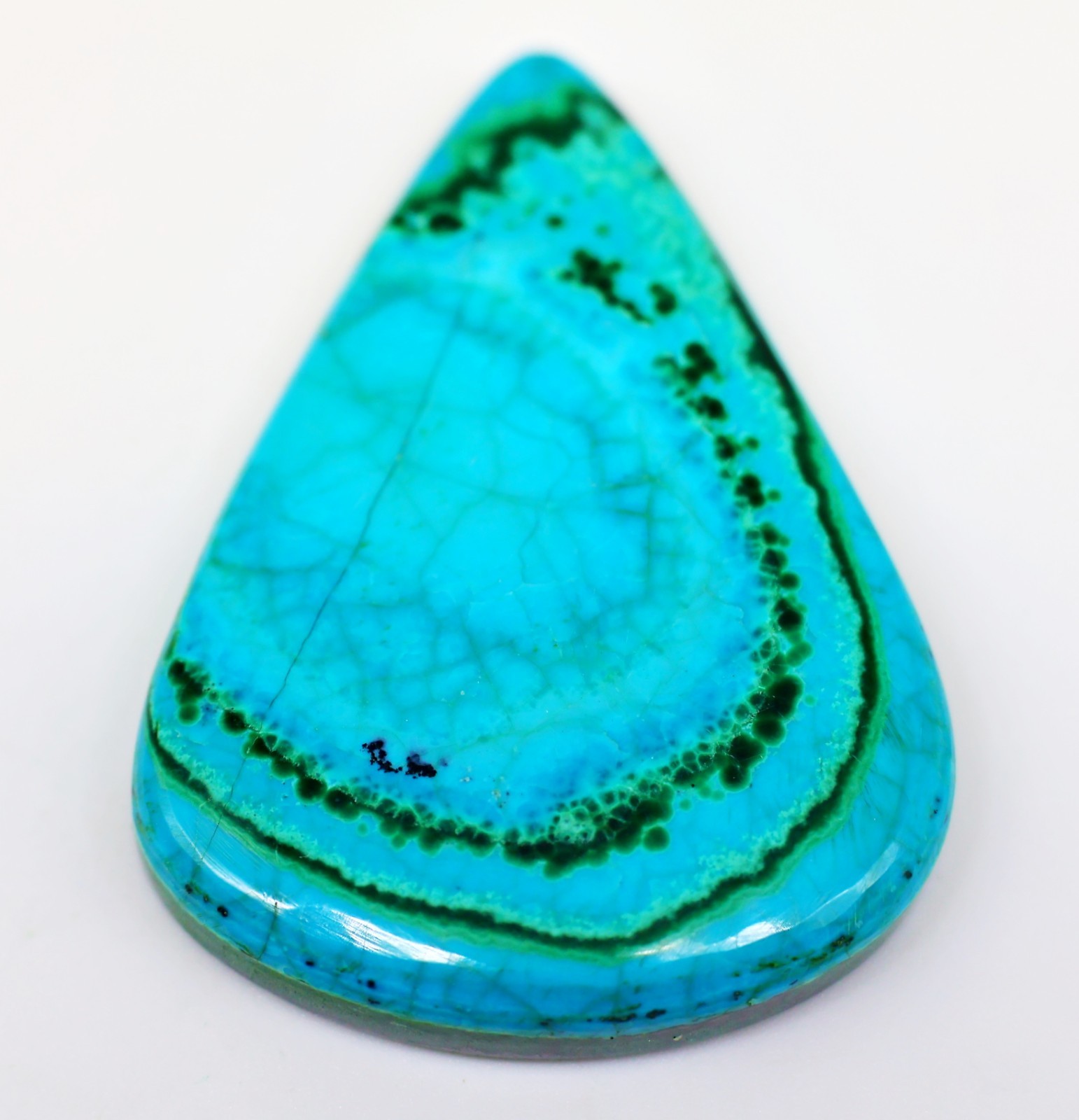 49 Ct 6X27X36 mm Top Natural chrysocolla Malachite Pear Cabochon Gemstone PF-329