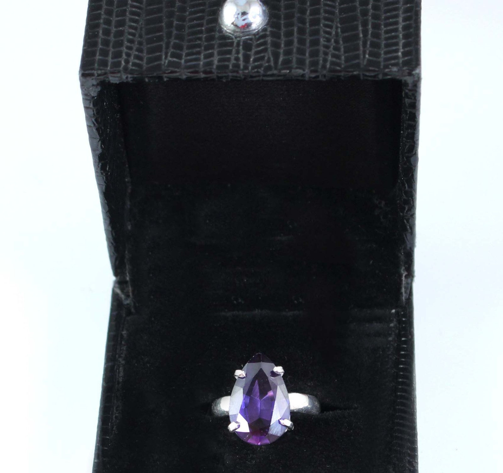 AGI Certified 8.40 Ct Natural Pear Boysenberry Sapphire Gemstone Ring SEE VDO