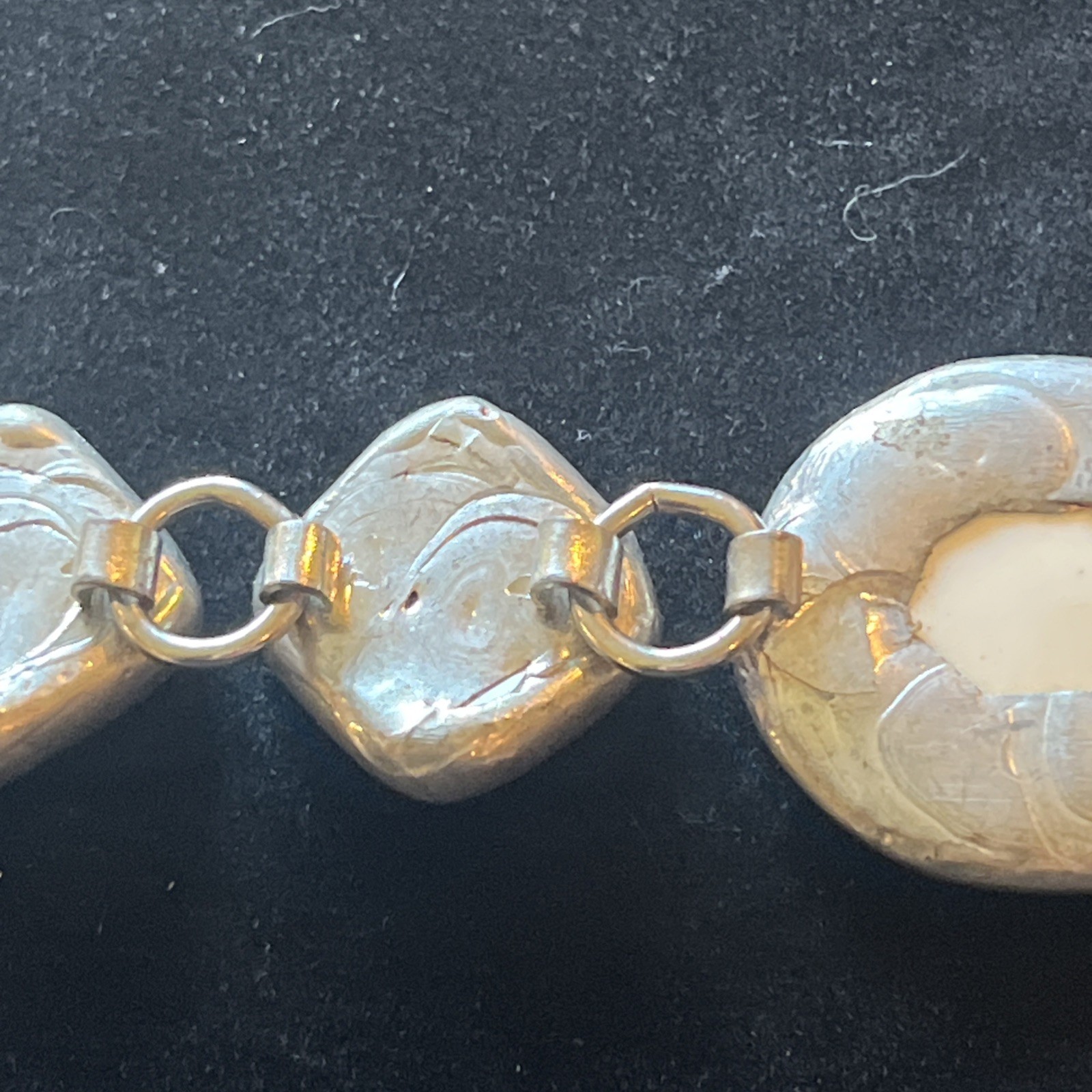 Vtg Spode Fleur De Lis Copeland Bracelet Sterling Silver Ceramic Blue White Rare