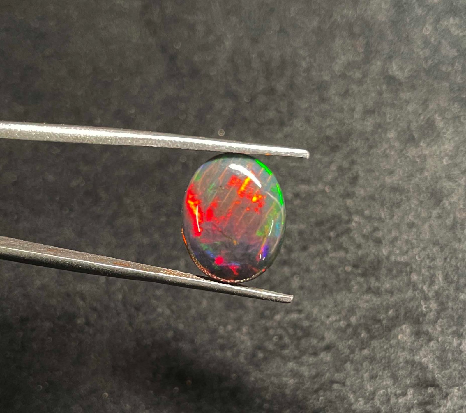 Natural Ethiopian Black Opal Oval Cabochon Loose Gemstone 11*13.50 MM 2.30 CT