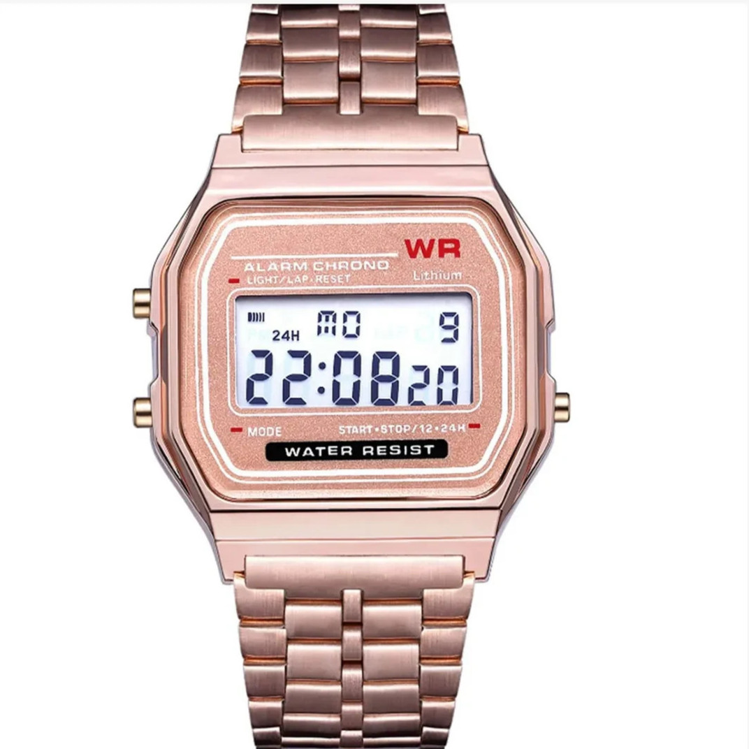 Casio Watch Classic Alarm Chrono Digital Dial Rose Gold Resin Strap F91W-1
