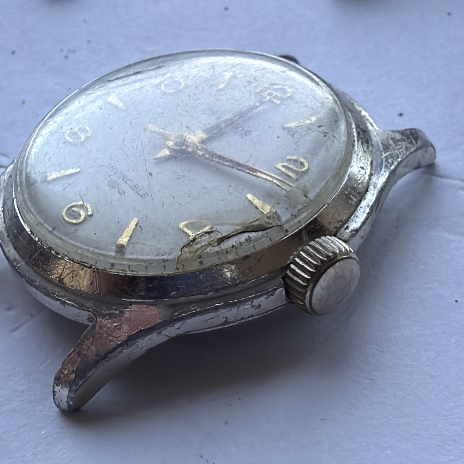 AV24 VTG Mechanical Wind Helbros Automatic Rare 32mm Mens Watch Repairs As Is**