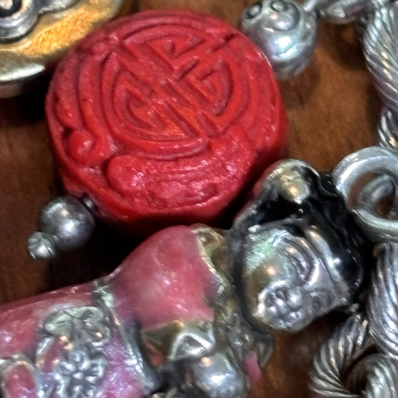 Brighton Good Fortune Charm Bracelet Asian Inspired Red Enamel Happiness