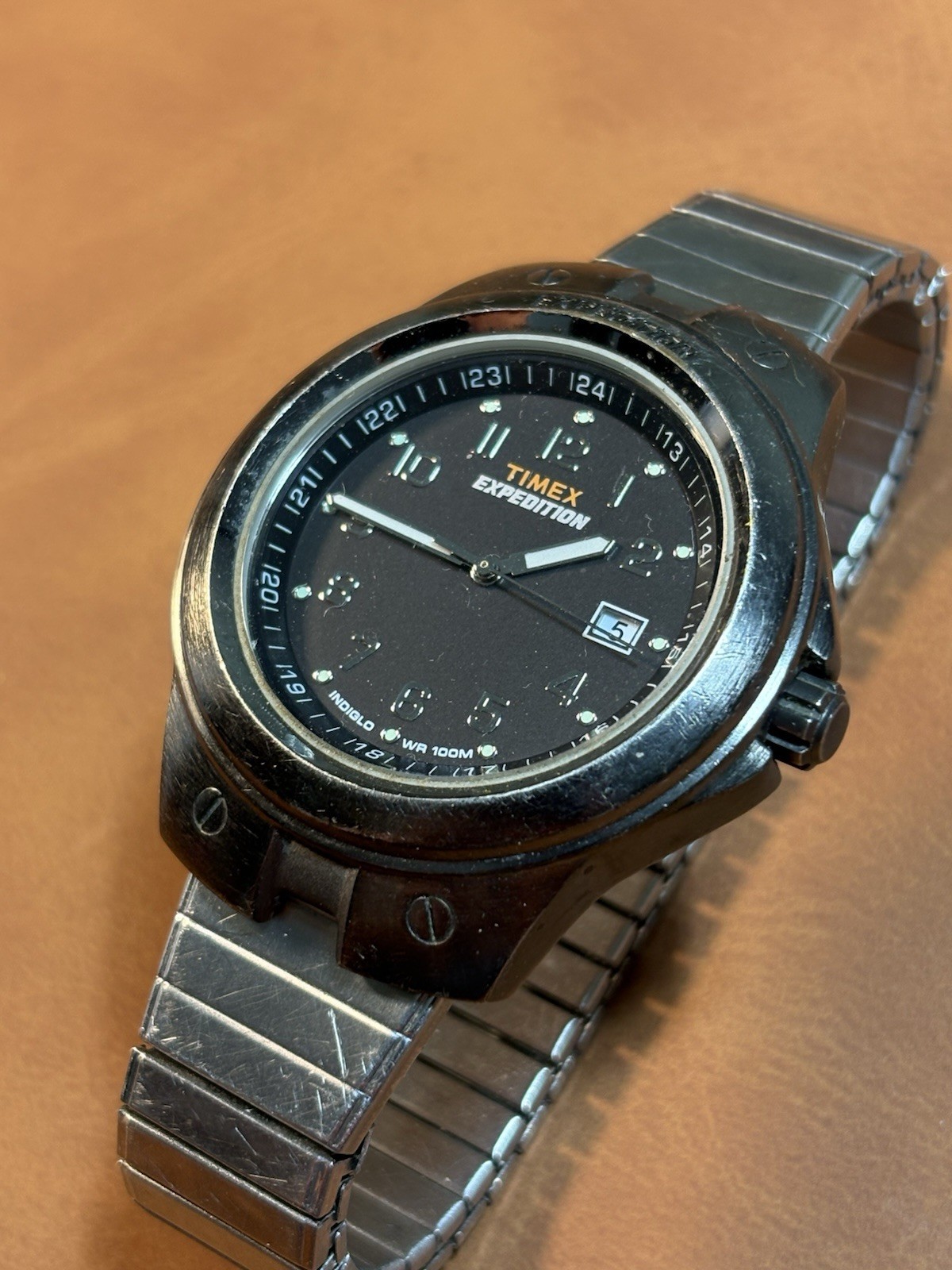 Timex Expedition Indiglo WR100M Men Quartz Watch 42mm,Expandable Band,Untested