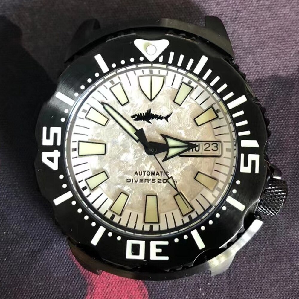 Heimdallr Sharkey Ocean Monster Diver NH36A Day Date Automatic 200M Watch C3 V2