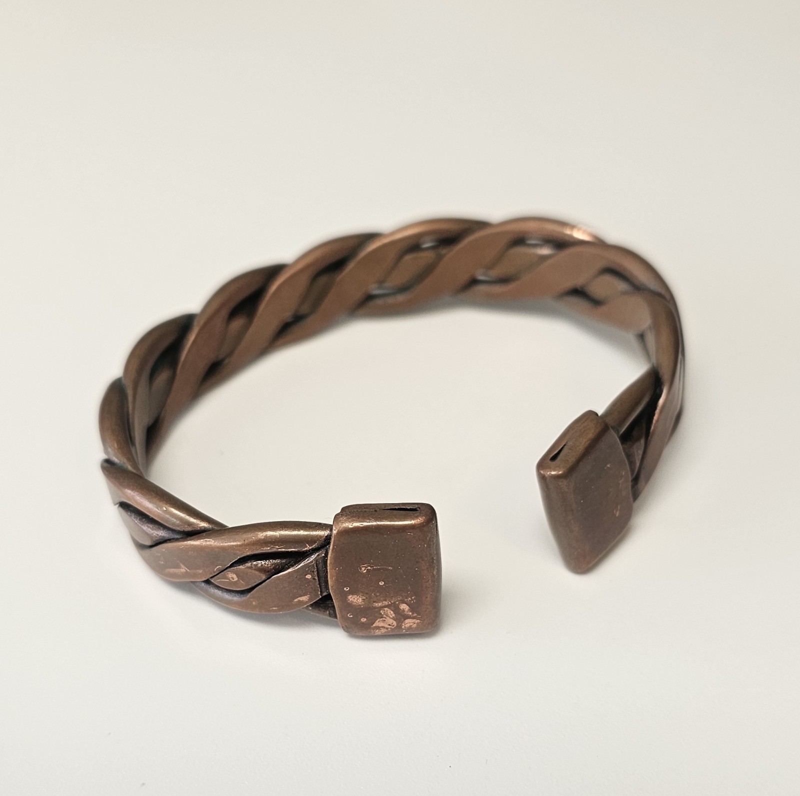 Braided Copper Cuff Bracelet Vintage Boho Unisex