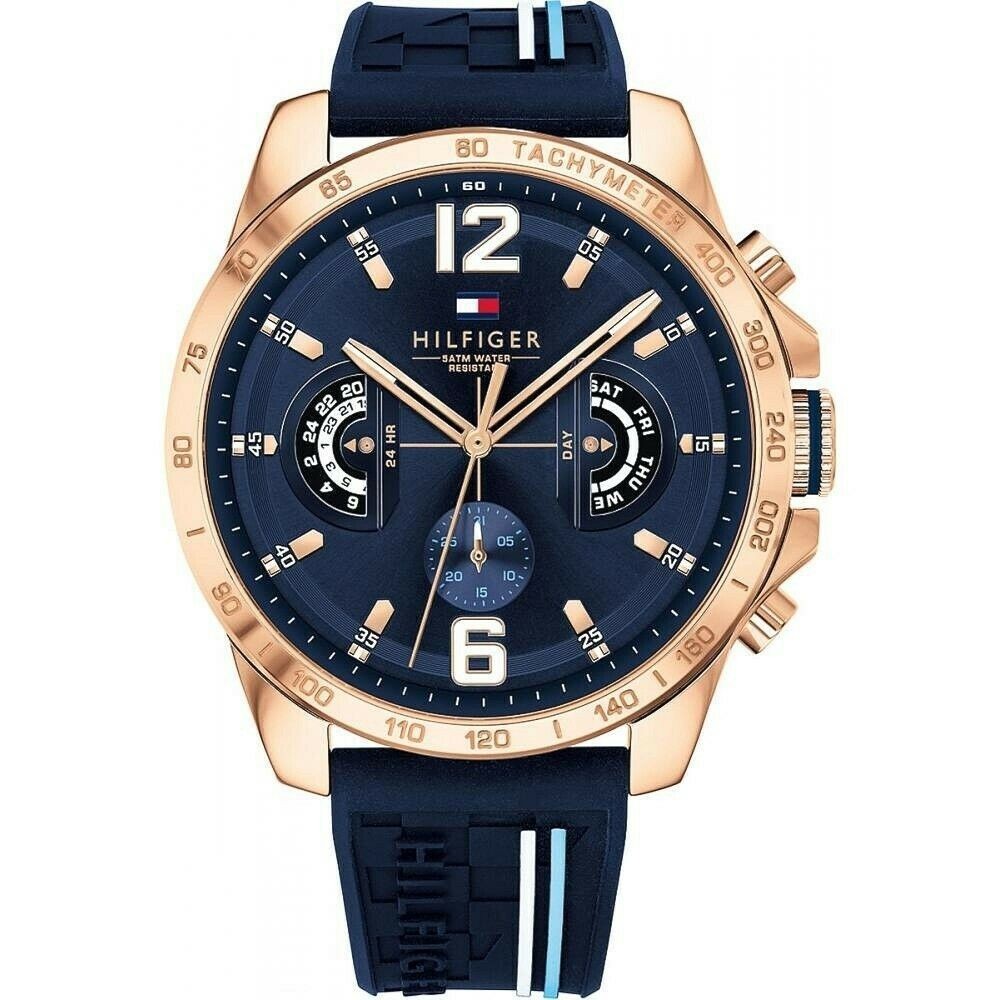 Tommy Hilfiger 1791474 Tachymeter Navy Blue Day Date Men’s Decker watch