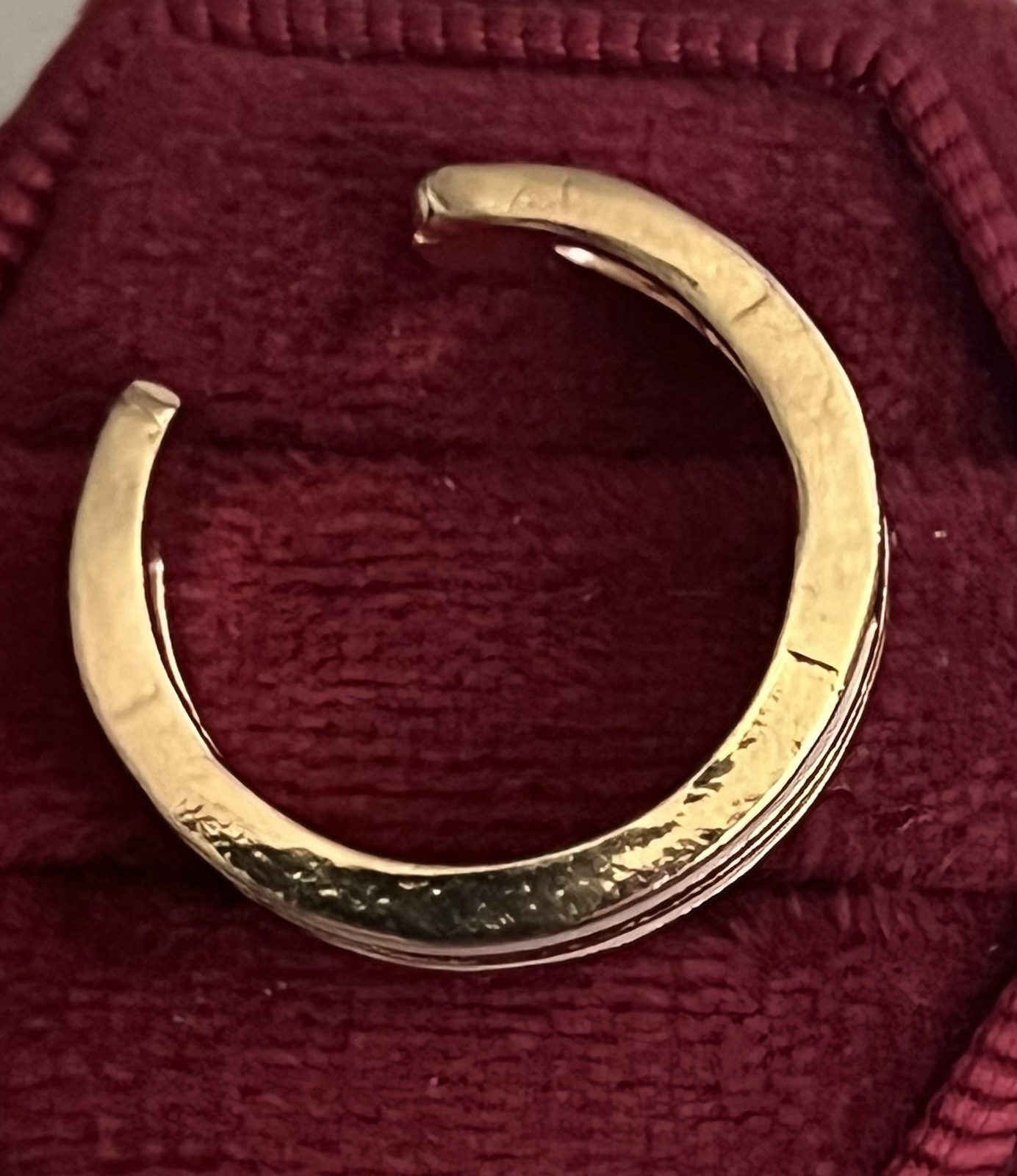 Gorgeous Stainless Steel Golden Embellished Open Statement Ring Size 7 NWT