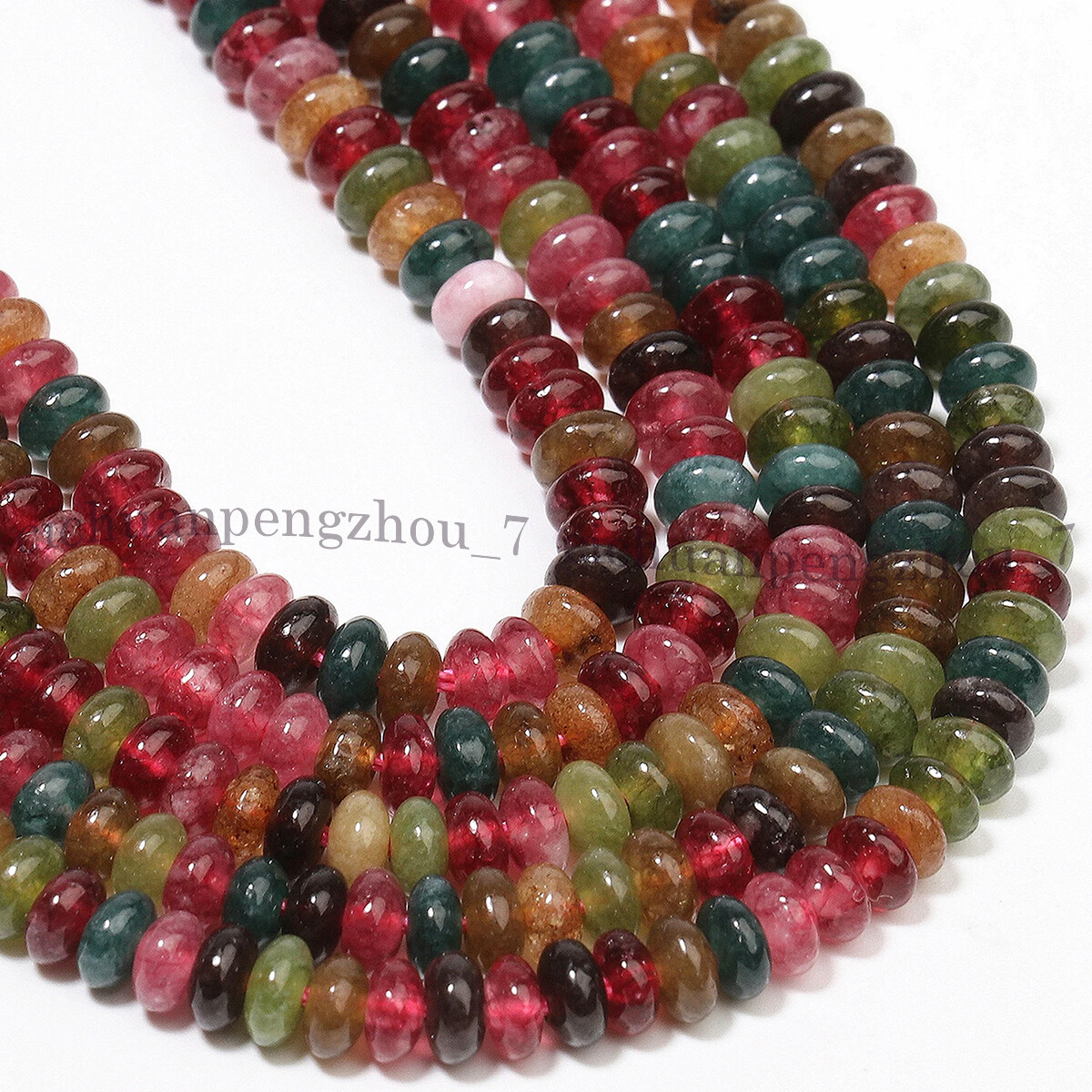 Natural Colorful Tourmaline 4x6mm 5x8mm Rondelle Gemstone Loose Beads 15”Strand