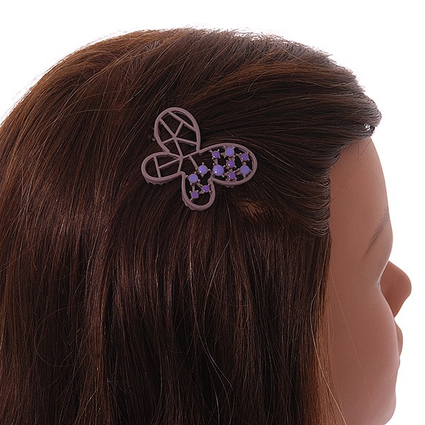 Purple Butterfly Hair Slide/ Grip – 50mm Across
