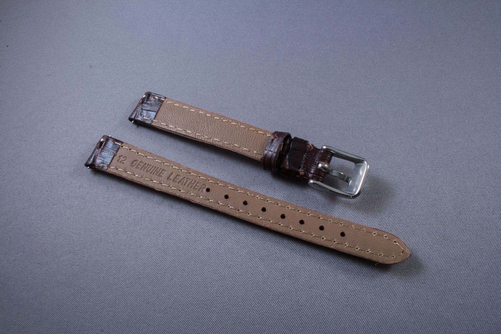 12mm Brown Genuine Leather Watch Band Strap Interchangeable Michele CSX Mini