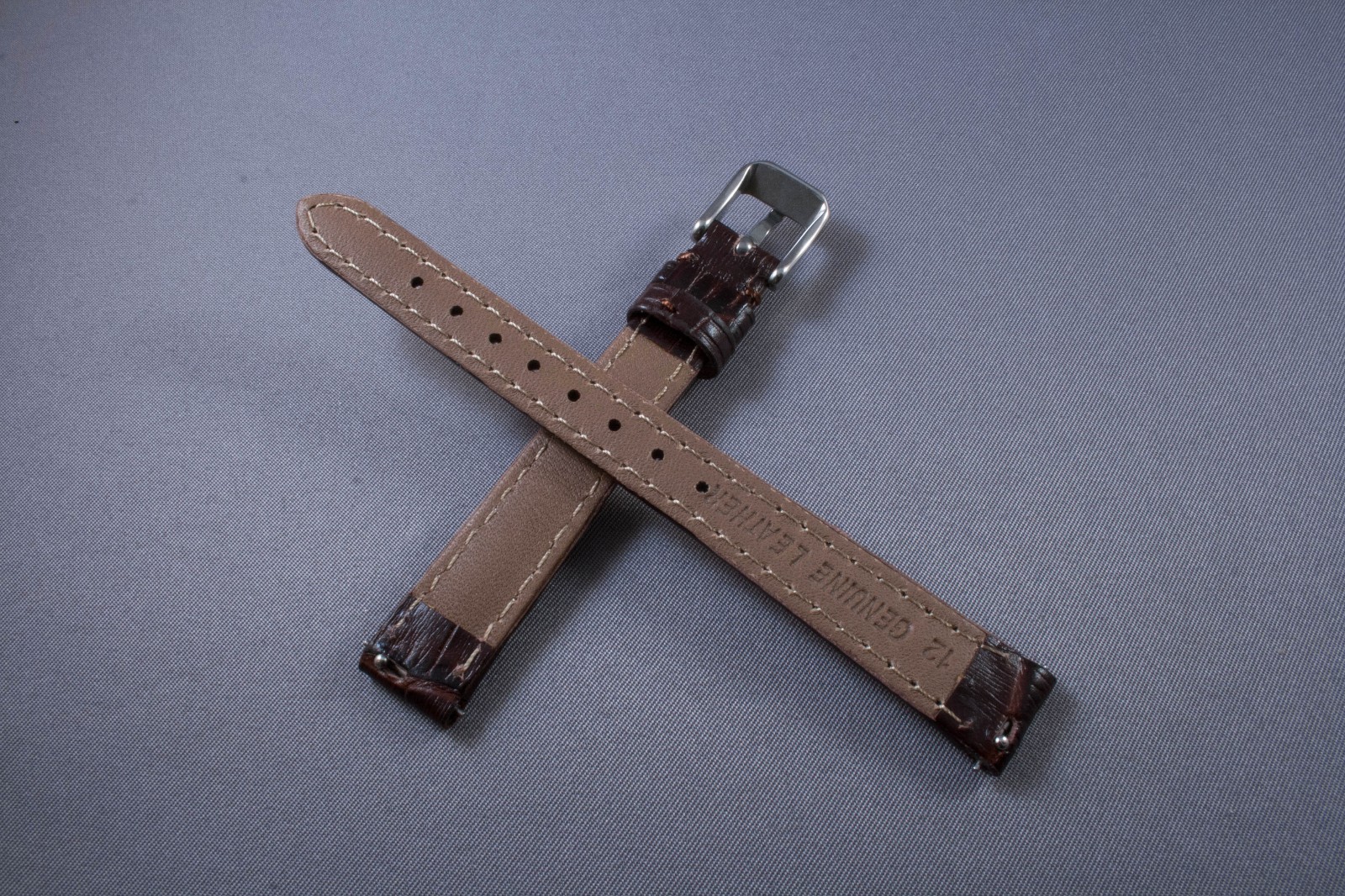 12mm Brown Genuine Leather Watch Band Strap Interchangeable Michele CSX Mini
