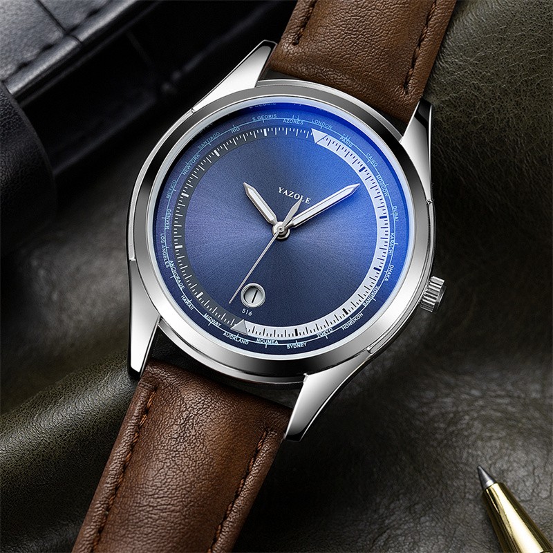 Men Quartz Wristwatch Case Analog Casual Business Gift For Fathers Husband