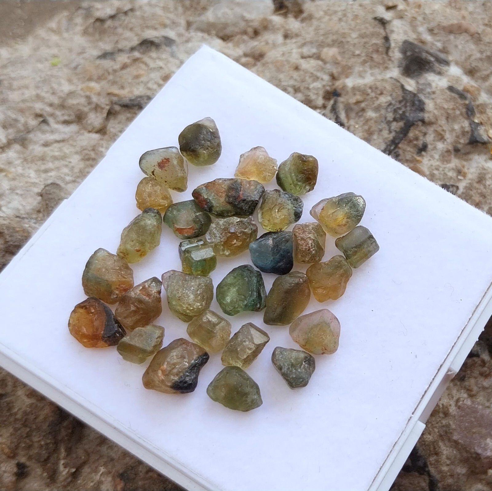 40 Carat 5 to 8 MM Natural Multi Color Tourmaline Raw Rough 29 Piece Lot Gems