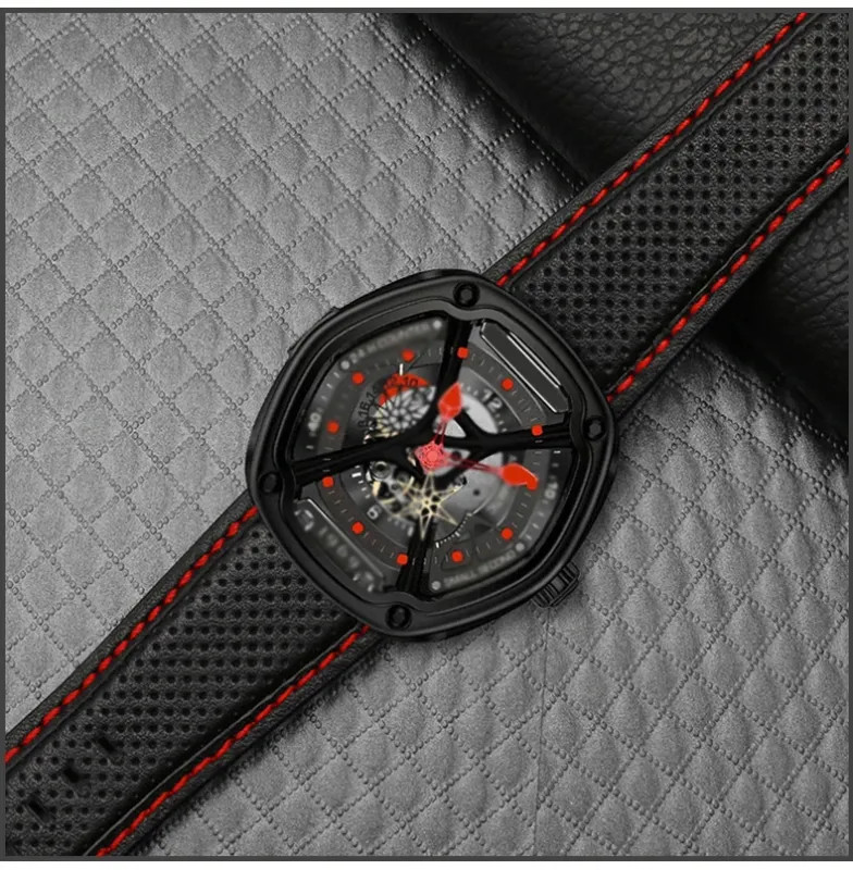 Leather Watch Strap For Dietrich OT-3 OTC-AO1 24mm Black Cowhide Wrist Band