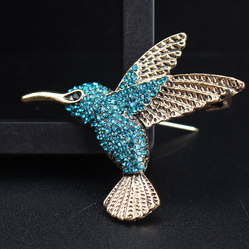 Retro Fashion Cute Simple Hummingbird Brooch Women Men Jewelry Gift