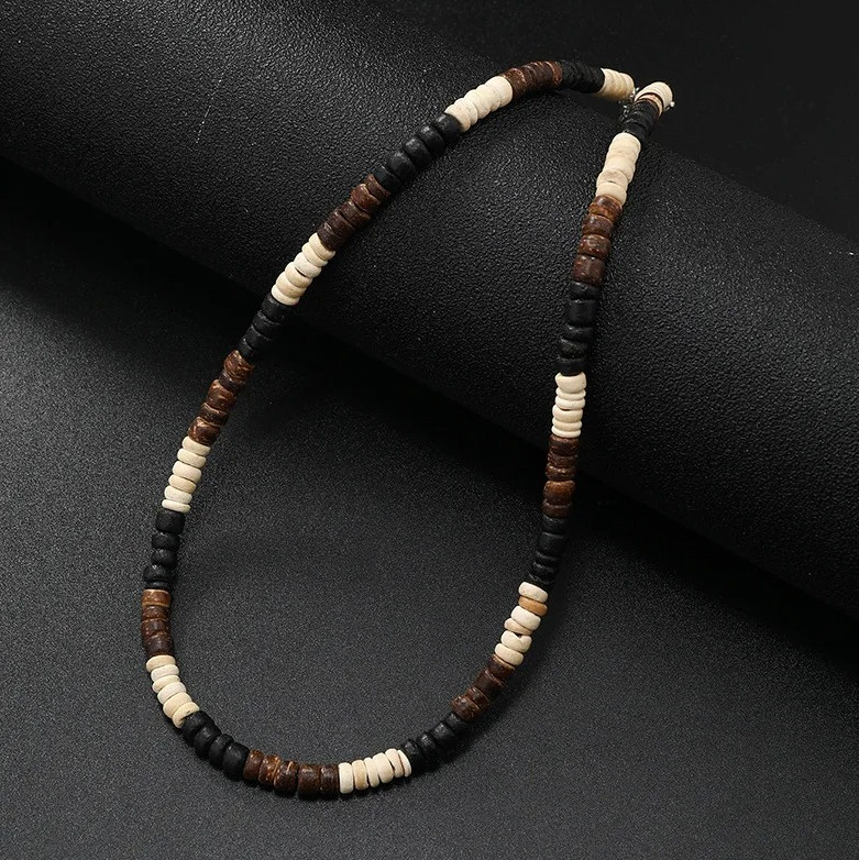 1pcs Necklace For Men New Vintage Coconut Shell Turquoise Surf Necklace – NEW