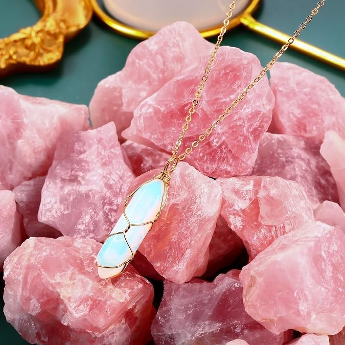 1Pc Natural Chakra Crystal Hexagonal Pendant Necklace Healing Quartz Gemstone