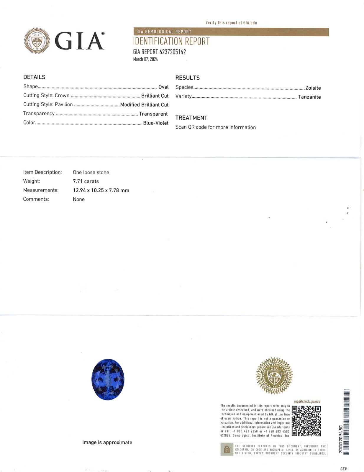 GIA 7.71CT Oval Brilliant Cut Tanzanite Diamond Ring 14k White Gold 9.59 TCW