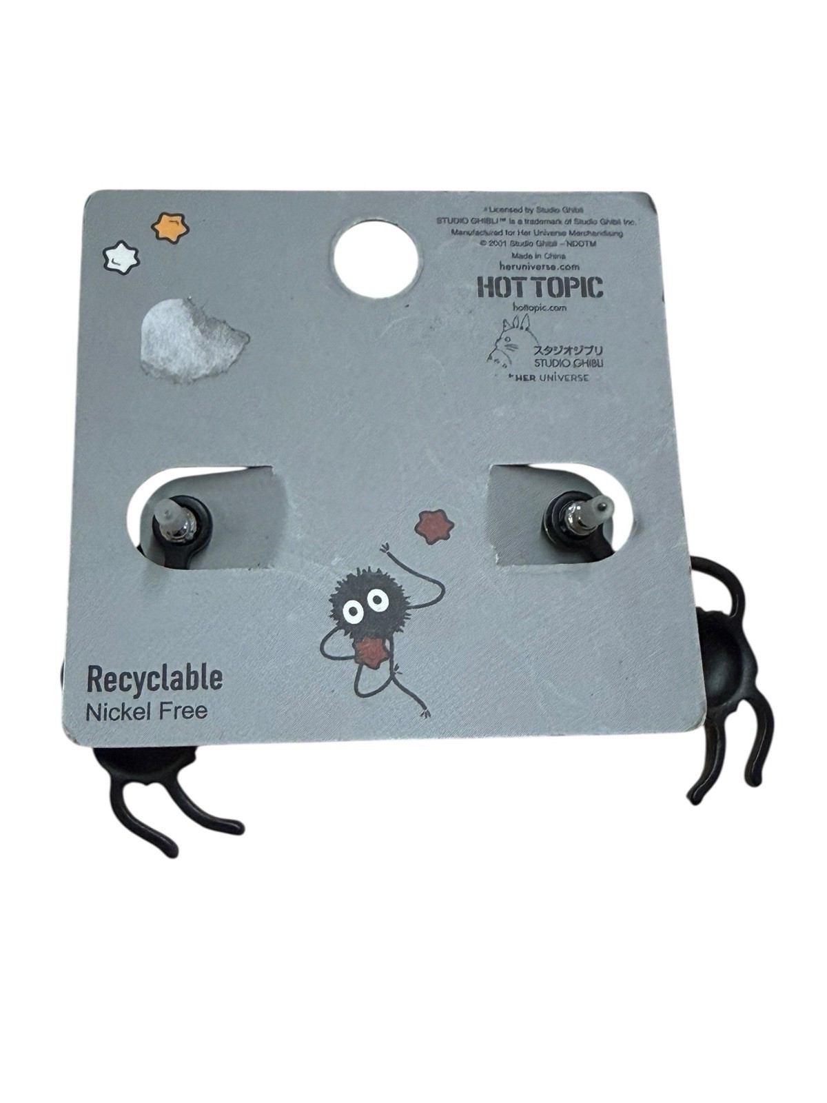 Hot Topic X Studio Ghibli Spirited Away Soot Sprites Candy Front/Back Earrings