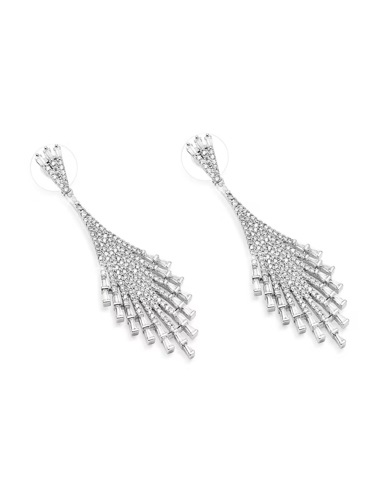 18k White Gold Filled Earrings made w Swarovski Crystal Marquise Bridal Jewelry