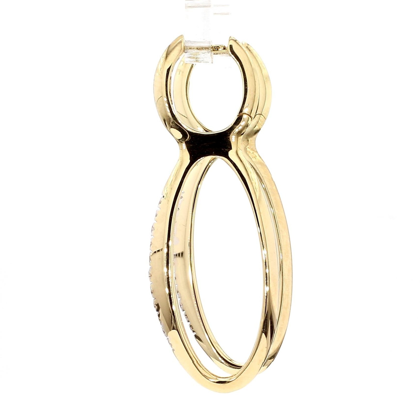 14K Gold Open Twisted Drop Earrings With Diamond Pave – Made in Italy