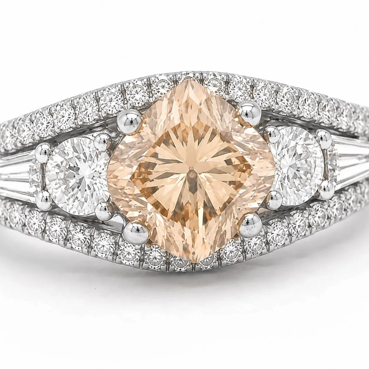Natural Fancy Yellow Diamond Halo Ring 14K White Gold | 1.75ctw GIA Report